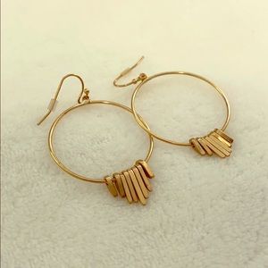 1.5 inch Gold Dangle Hoops with Gold Dangle Pieces